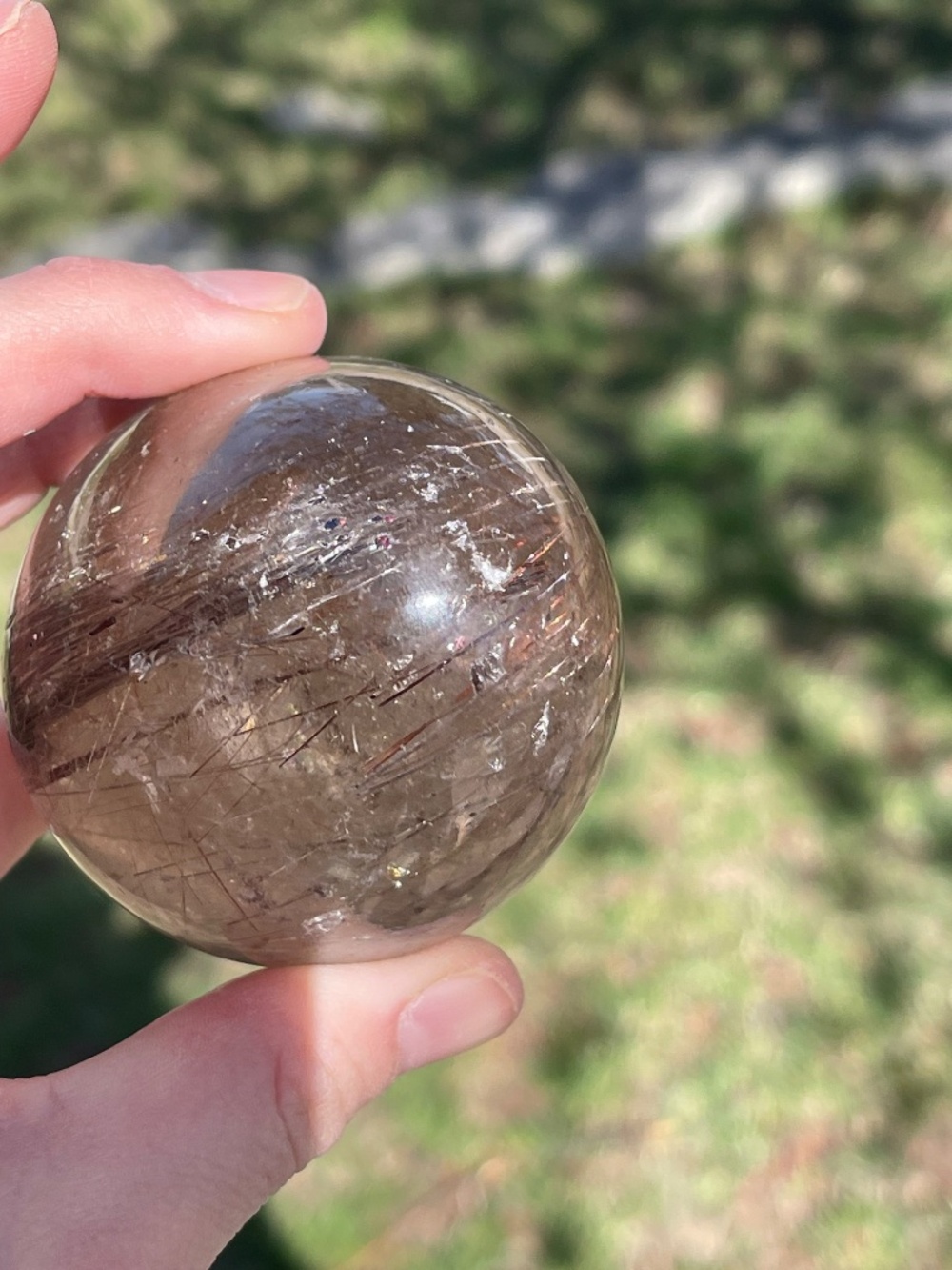 Transparent Copper Rutilated Quartz Polished Stone - Picture 5 of 9